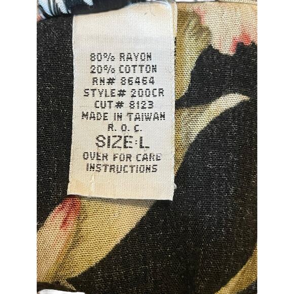 Vintage Krush of California Short Sleeve Floral Button Down Casual Shirt--Large - Picture 6 of 6